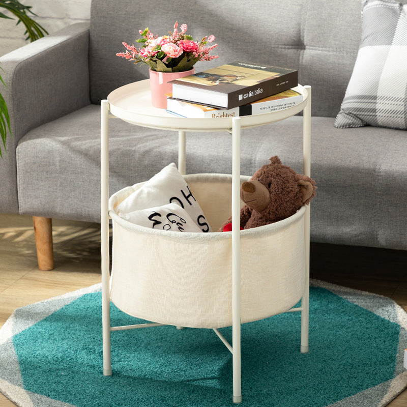 Modern Minimalist Iron Round Coffee Table 1-Storage For Living Room