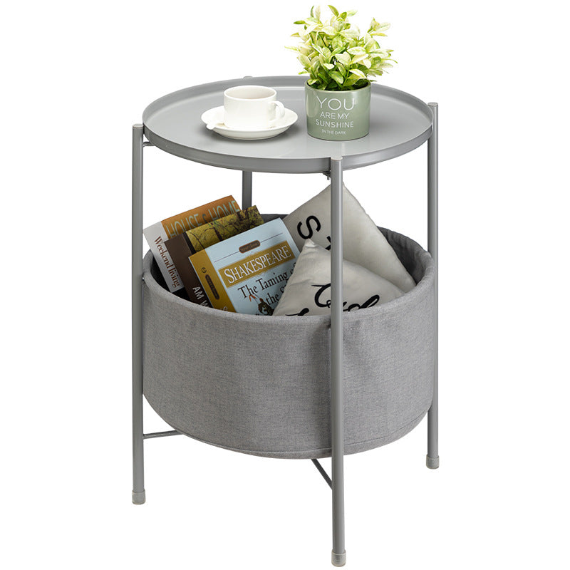 Modern Minimalist Iron Round Coffee Table 1-Storage For Living Room