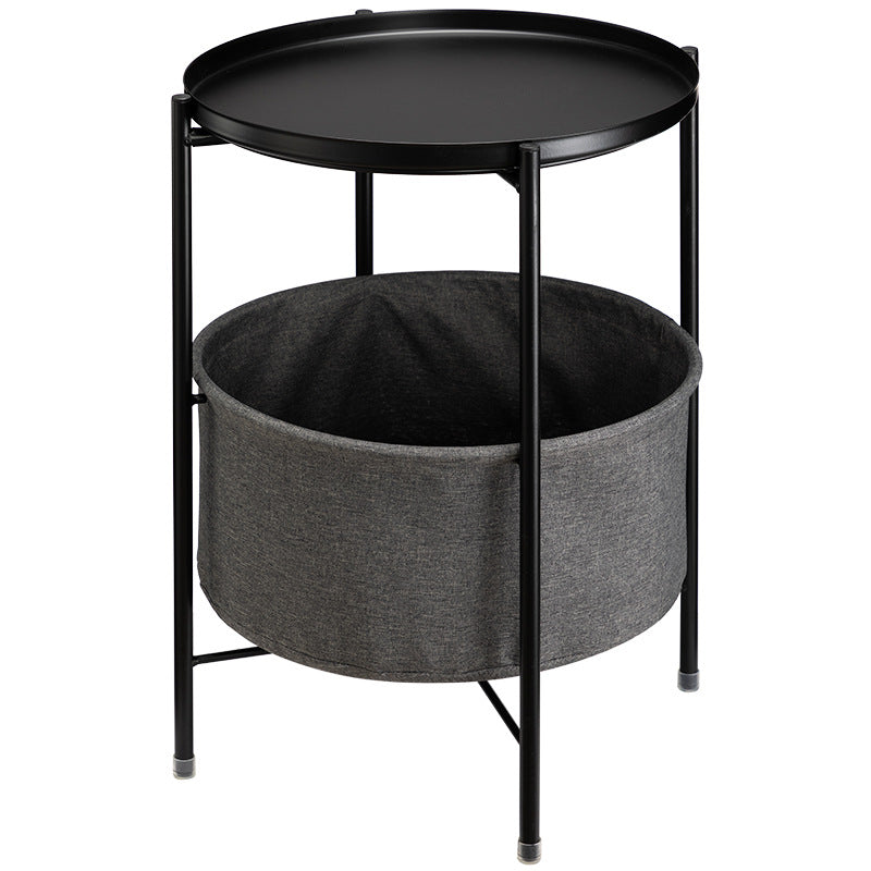 Modern Minimalist Iron Round Coffee Table 1-Storage For Living Room