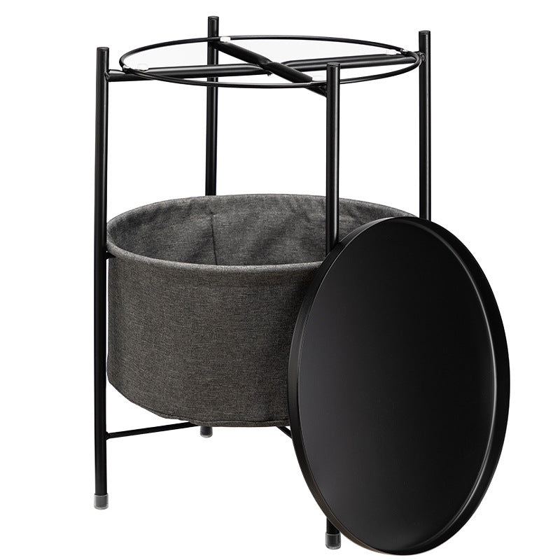 Modern Minimalist Iron Round Coffee Table 1-Storage For Living Room