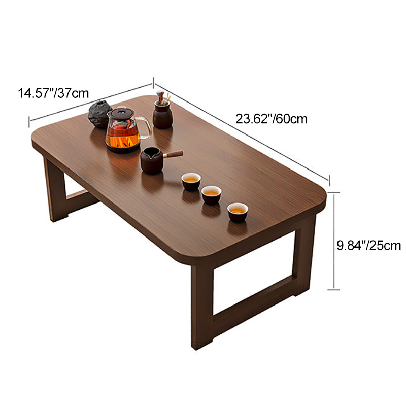 Traditional Chinese Bamboo Rounded Rectangle Coffee Table Foldable For Living Room