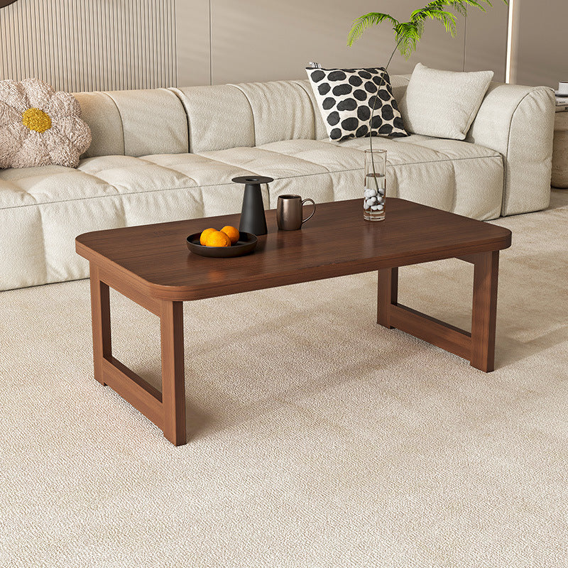 Traditional Chinese Bamboo Rounded Rectangle Coffee Table Foldable For Living Room