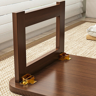 Traditional Chinese Bamboo Rounded Rectangle Coffee Table Foldable For Living Room