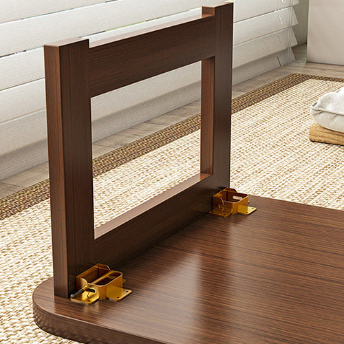 Traditional Chinese Bamboo Rounded Rectangle Coffee Table Foldable For Living Room