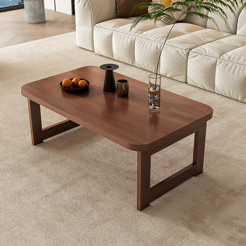 Traditional Chinese Bamboo Rounded Rectangle Coffee Table Foldable For Living Room