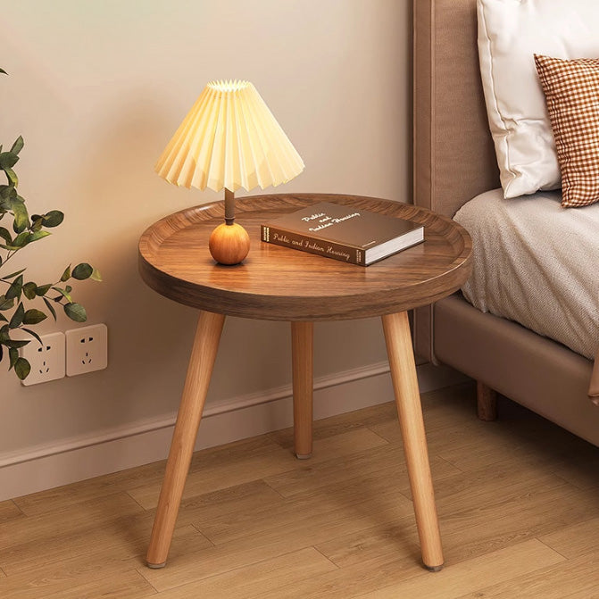 Modern Minimalist Medium Density Fiberboard Wood Round Coffee Table For Living Room