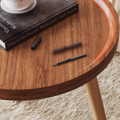 Modern Minimalist Medium Density Fiberboard Wood Round Coffee Table For Living Room