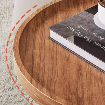 Modern Minimalist Medium Density Fiberboard Wood Round Coffee Table For Living Room