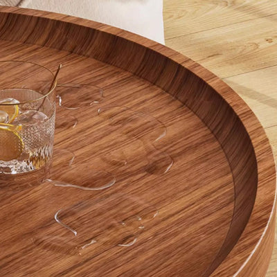 Modern Minimalist Medium Density Fiberboard Wood Round Coffee Table For Living Room