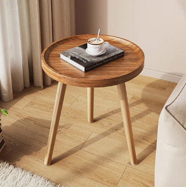 Modern Minimalist Medium Density Fiberboard Wood Round Coffee Table For Living Room