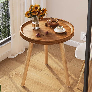 Modern Minimalist Medium Density Fiberboard Wood Round Coffee Table For Living Room