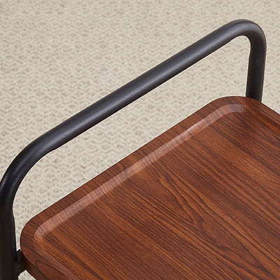 Contemporary Nordic Stainless Steel And Solid Wood Oval End Table With 2-Tier And Mobility For Living Room