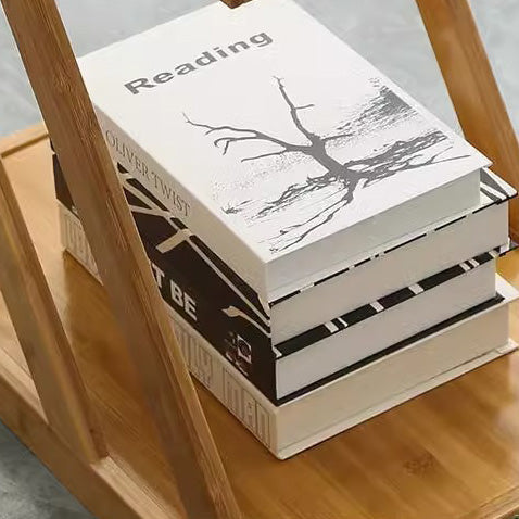 Modern Minimalist Bamboo & Glass Z-Shaped Rectangular End Table With 2-Tier For Living Room