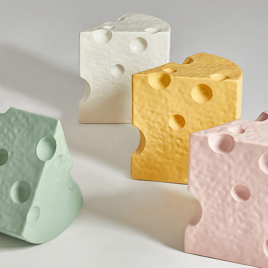 Mesa Auxiliar Contemporánea Creativa de Acrílico y Plástico en Forma de Queso para Decoración de Sala de Estar 