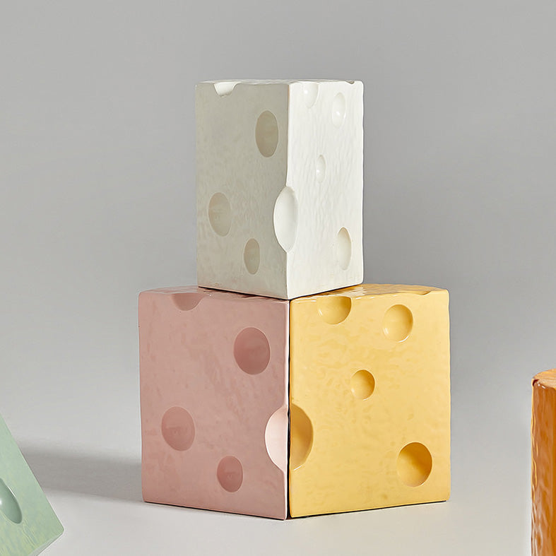Mesa Auxiliar Contemporánea Creativa de Acrílico y Plástico en Forma de Queso para Decoración de Sala de Estar 