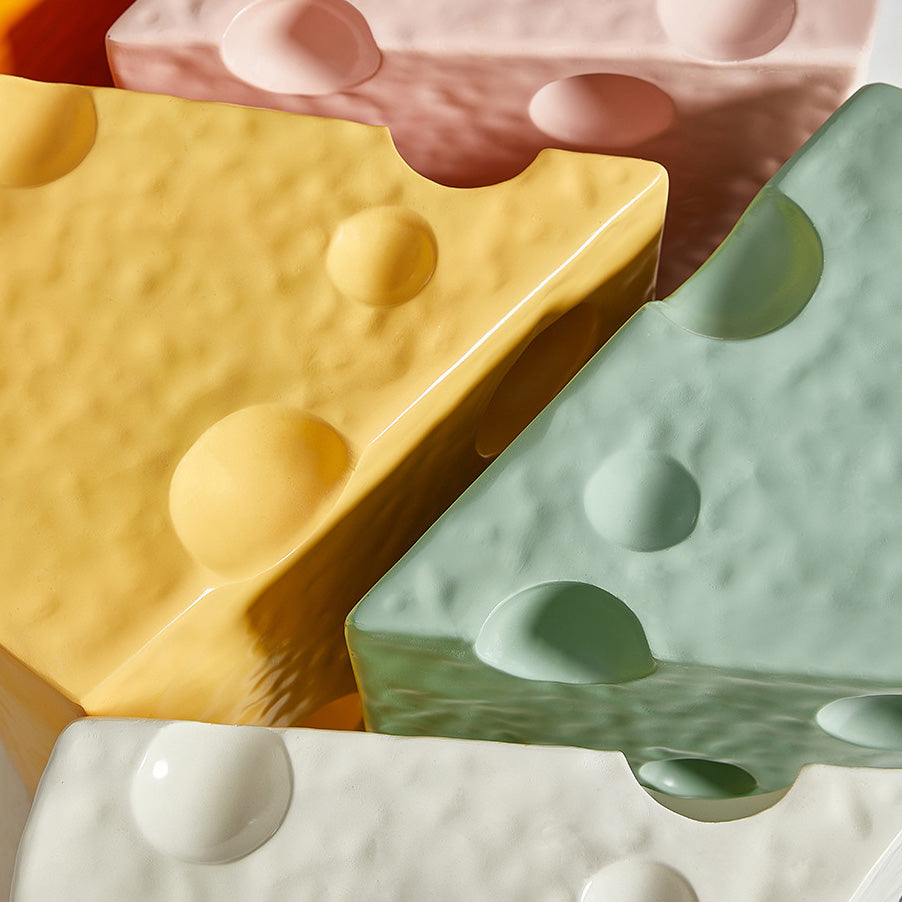 Mesa Auxiliar Contemporánea Creativa de Acrílico y Plástico en Forma de Queso para Decoración de Sala de Estar 