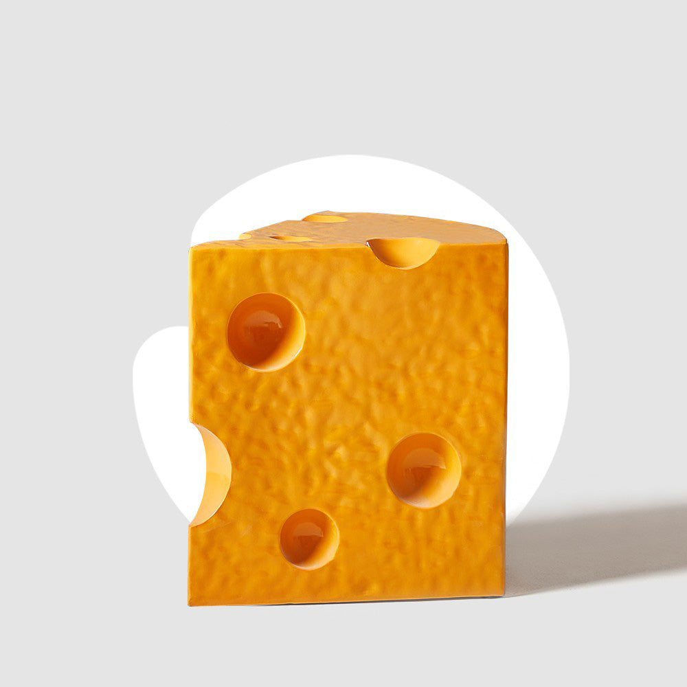 Mesa Auxiliar Contemporánea Creativa de Acrílico y Plástico en Forma de Queso para Decoración de Sala de Estar 
