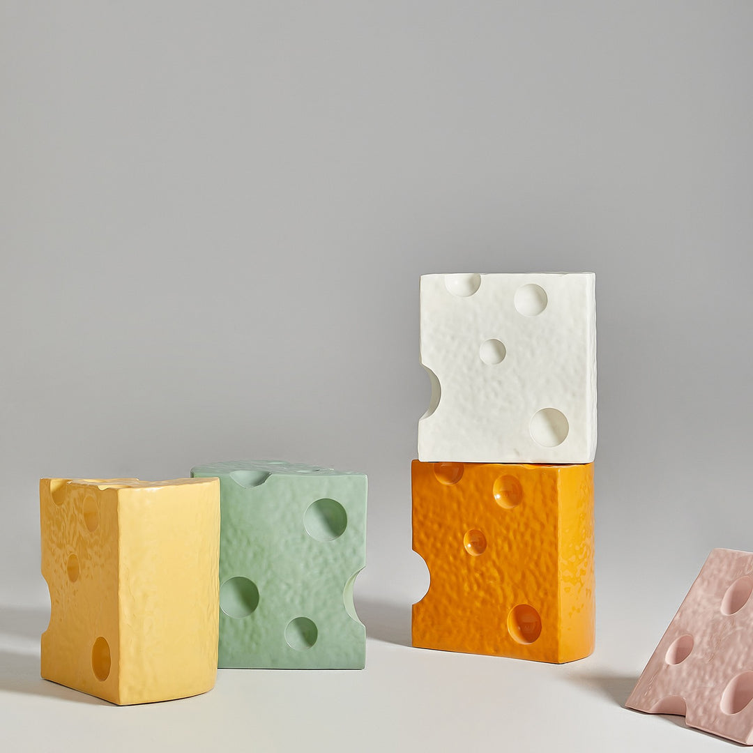 Mesa Auxiliar Contemporánea Creativa de Acrílico y Plástico en Forma de Queso para Decoración de Sala de Estar 