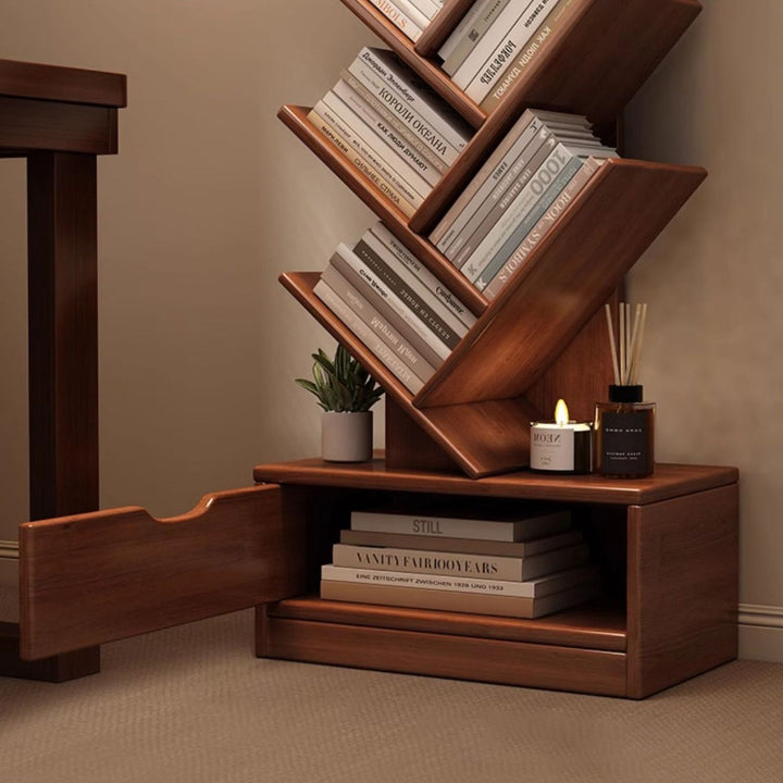 Moderne kreative, umweltfreundliche, baumförmige Bücherregal mit Schublade für das Wohnzimmer 