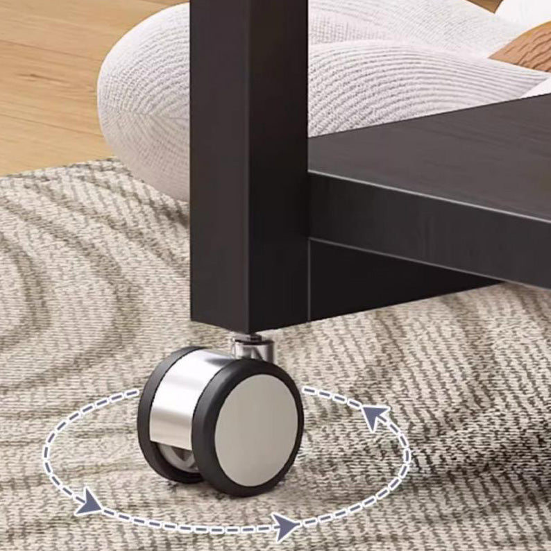 Zeitgenössischer kreativer Beistelltisch aus Holzwerkstoff und Metall in Panda-Form mit 2 Ebenen und Rädern für das Wohnzimmer 