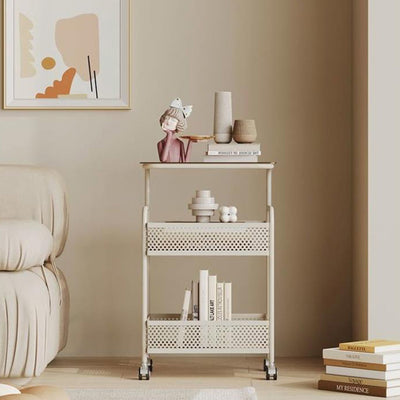 Moderner minimalistischer Glas- und Eisen-Rechteckiger Beistelltisch mit 3 Ebenen und 2 Ablagen für das Wohnzimmer 