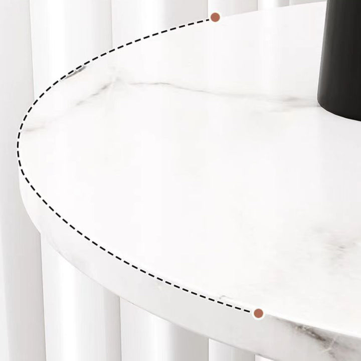 Table basse ronde moderne minimaliste en fer et en panneau de fibres à densité moyenne avec 2 niveaux pour le salon 