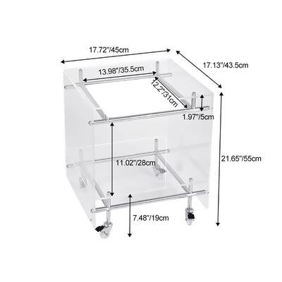Moderner minimalistischer rechteckiger Beistelltisch aus Acryl und Edelstahl mit 2 Ebenen für das Wohnzimmer 