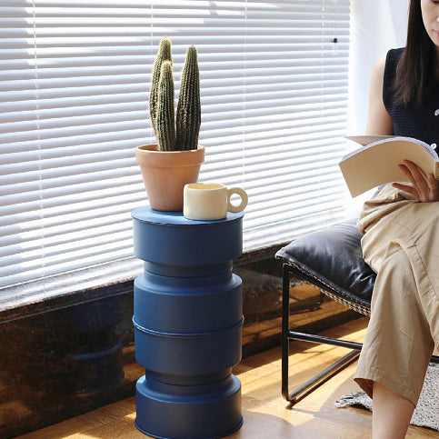 Contemporary Nordic Metal Cylindrical Side Table For Living Room