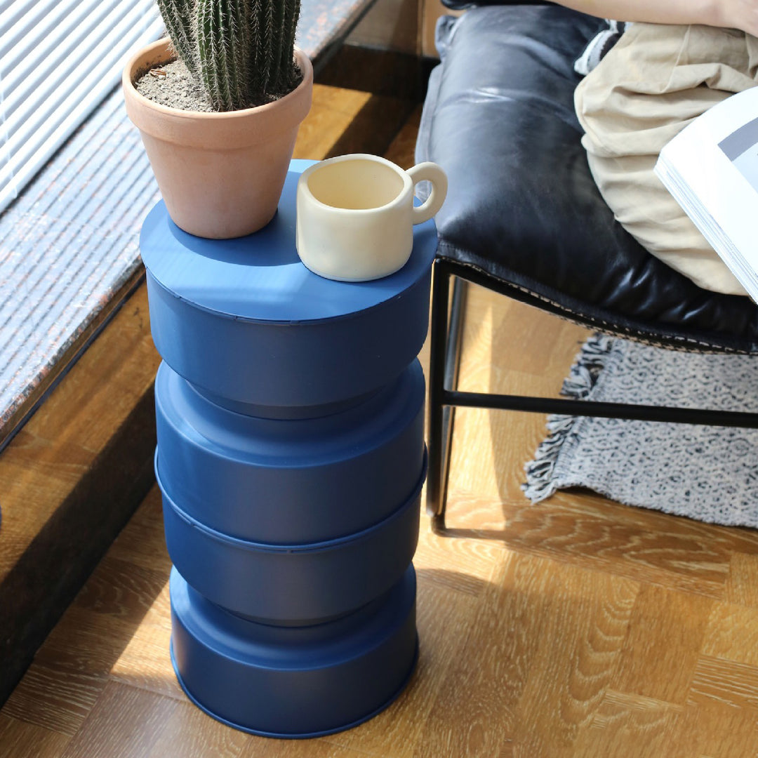 Contemporary Nordic Metal Cylindrical Side Table For Living Room