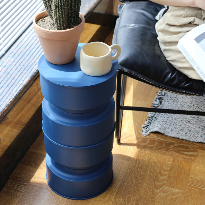Contemporary Nordic Metal Cylindrical Side Table For Living Room