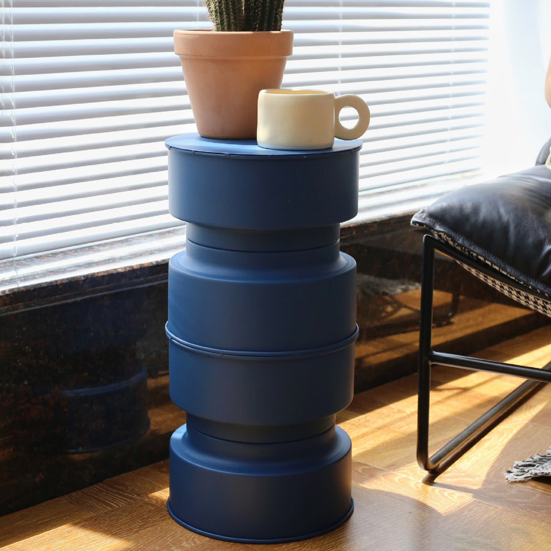 Contemporary Nordic Metal Cylindrical Side Table For Living Room