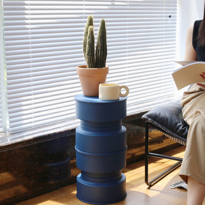 Contemporary Nordic Metal Cylindrical Side Table For Living Room