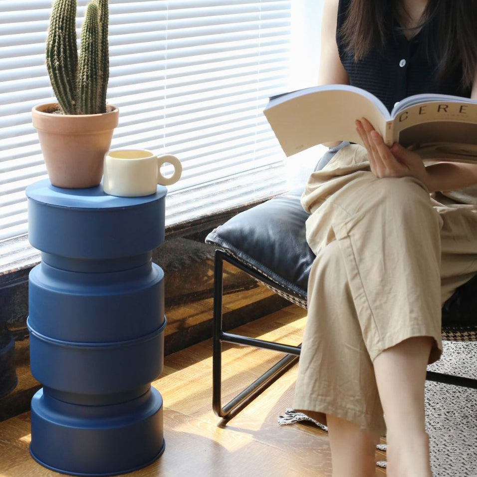 Contemporary Nordic Metal Cylindrical Side Table For Living Room
