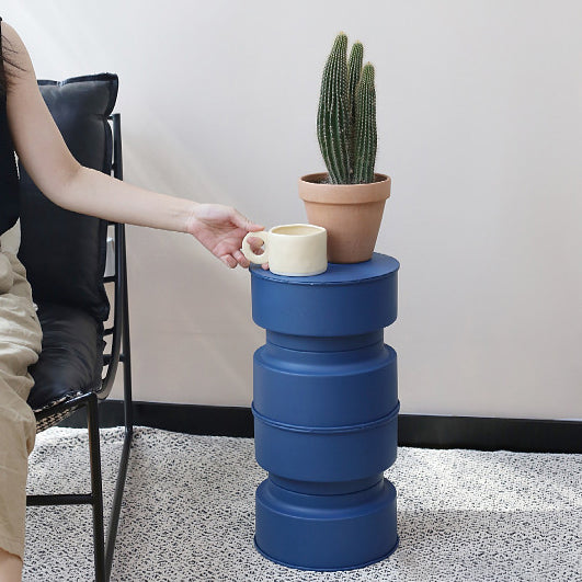 Contemporary Nordic Metal Cylindrical Side Table For Living Room