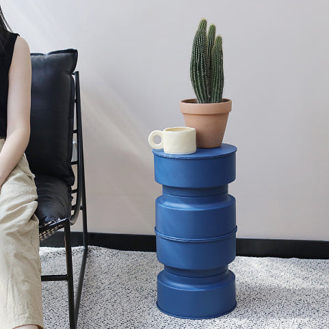 Contemporary Nordic Metal Cylindrical Side Table For Living Room