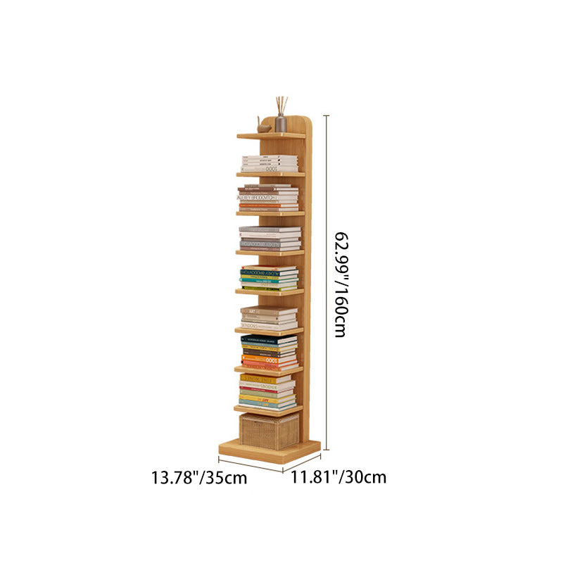 Étagère rectangulaire moderne minimaliste en bois massif avec 5/9 niveaux pour salon 