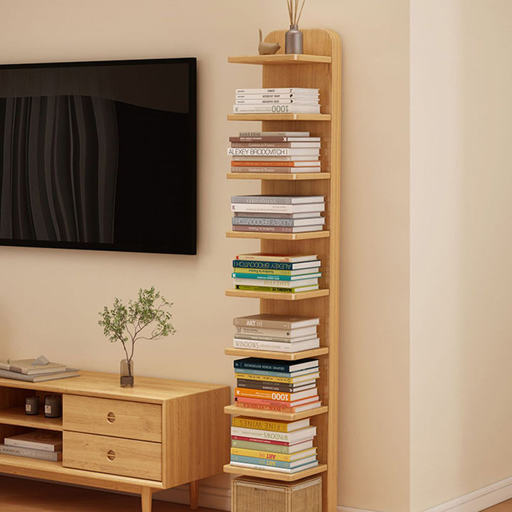 Étagère rectangulaire moderne minimaliste en bois massif avec 5/9 niveaux pour salon 