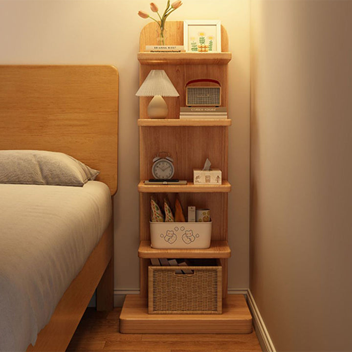 Étagère rectangulaire moderne minimaliste en bois massif avec 5/9 niveaux pour salon 