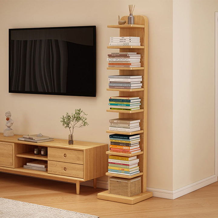 Étagère rectangulaire moderne minimaliste en bois massif avec 5/9 niveaux pour salon 