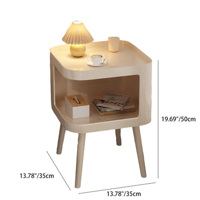 Zeitgenössischer kreativer quadratischer Beistelltisch aus Edelstahl mit 2 Ebenen für das Wohnzimmer 