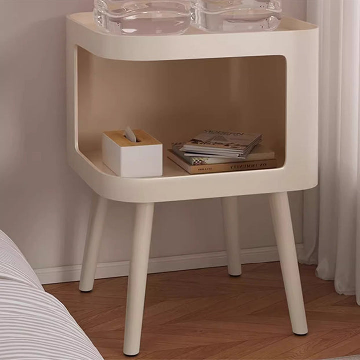 Contemporary Creative Stainless Steel Square End Table With 2 Tiers For Living Room