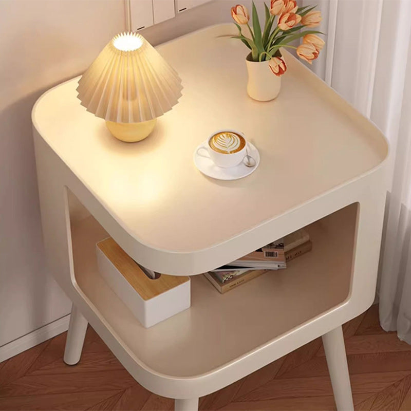 Contemporary Creative Stainless Steel Square End Table With 2 Tiers For Living Room