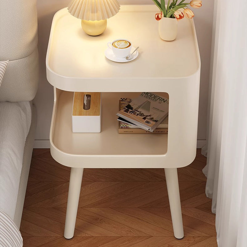 Contemporary Creative Stainless Steel Square End Table With 2 Tiers For Living Room