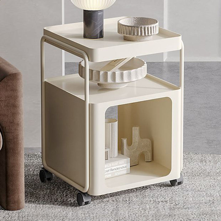 Modern Minimalist Iron Rounded Rectangular End Table 3-Tier For Living Room