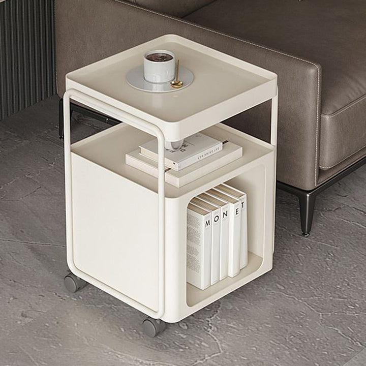 Modern Minimalist Iron Rounded Rectangular End Table 3-Tier For Living Room