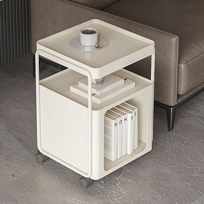 Moderner minimalistischer Eisen-Abgerundeter Rechteckiger Beistelltisch 3-stufig für das Wohnzimmer 