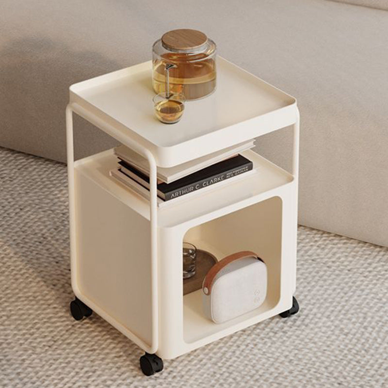 Modern Minimalist Iron Rounded Rectangular End Table 3-Tier For Living Room