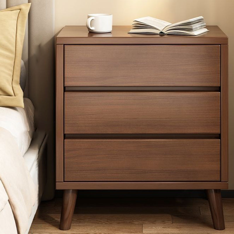 Modern Minimalist Solid Wood Eco-Board Rectangular Nightstand 2/3 Drawers For Bedroom