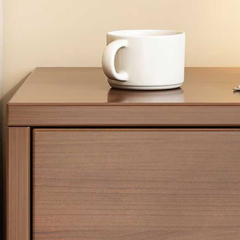 Modern Minimalist Solid Wood Eco-Board Rectangular Nightstand 2/3 Drawers For Bedroom