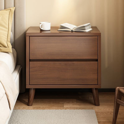 Modern Minimalist Solid Wood Eco-Board Rectangular Nightstand 2/3 Drawers For Bedroom